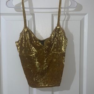 Cropped velvet tank top